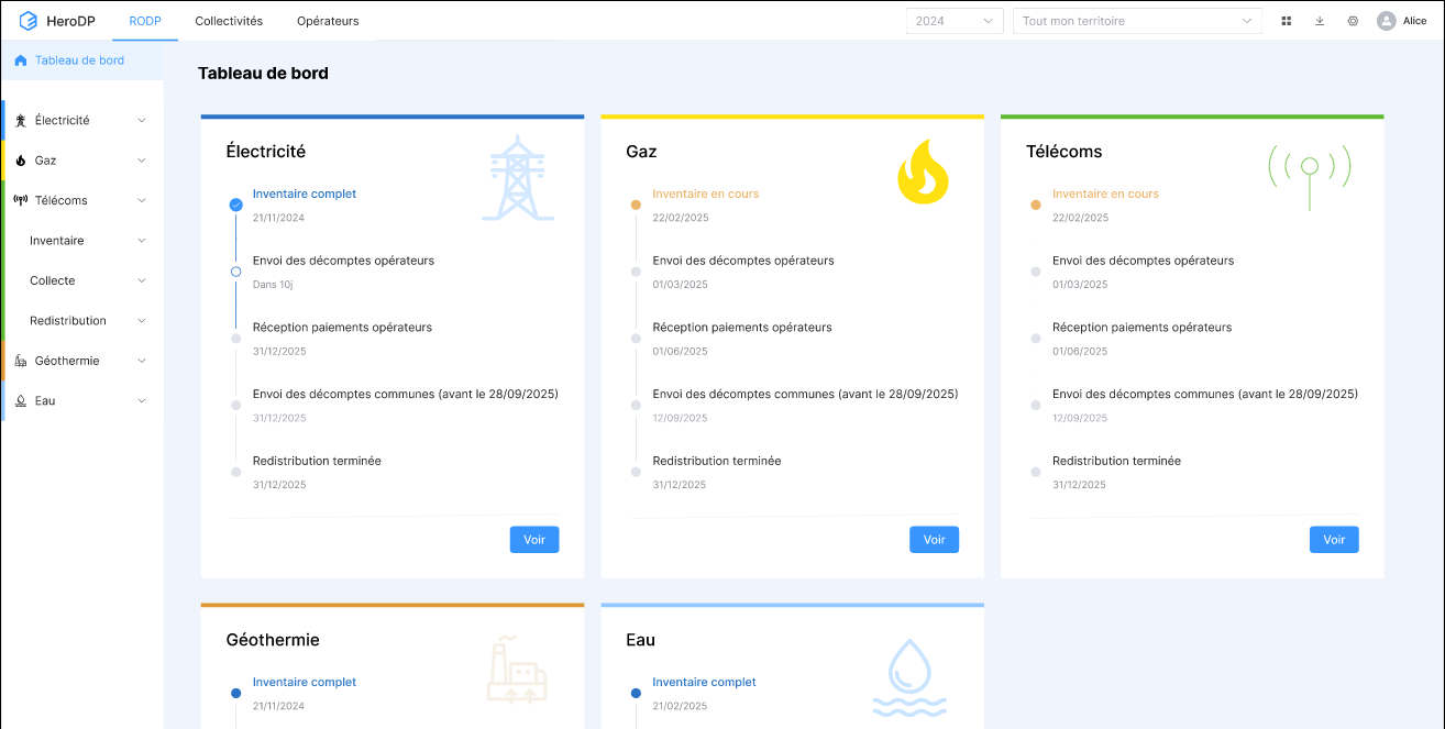 Ecran de HeroDP pour les Telecom