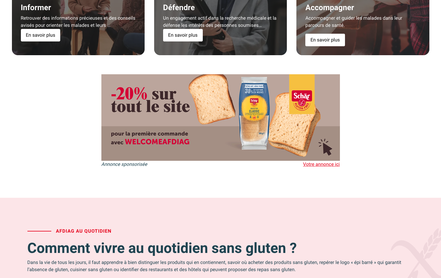 bannière publicitaire sur AFDIAG